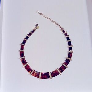 Vintage Kiam Family Faux Tortoiseshell and Rhinestone Choker